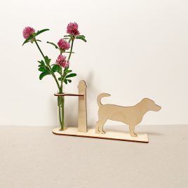 houten Jack Russell Jack Russells hond honden cadeau kado kadootje reageerbuis reageerbuisje bloem bloemetje hout houten berken laserkracht