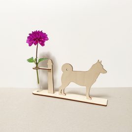 houten husky husky's hond honden cadeau kado kadootje reageerbuis reageerbuisje bloem bloemetje hout houten berken laserkracht