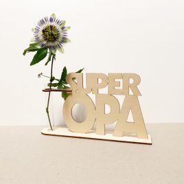houten superopa super opa beste opa lief liefste cadeau kado kadootje reageerbuis reageerbuisje bloem bloemetje hout houten berken laserkracht